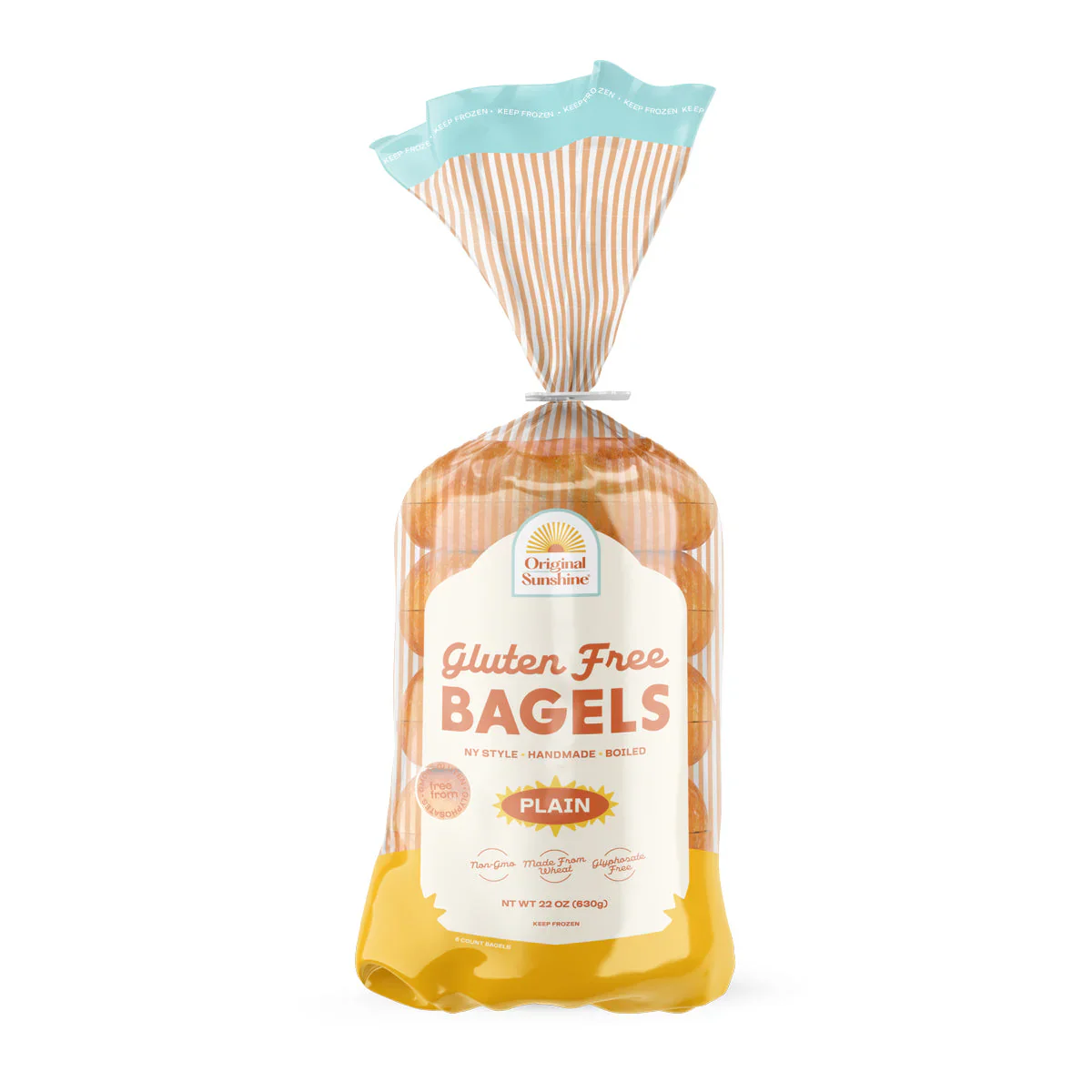 Original Sunshine Gluten Free Plain Bagel frozen 6-pack